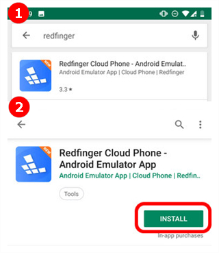 search redfinger and download